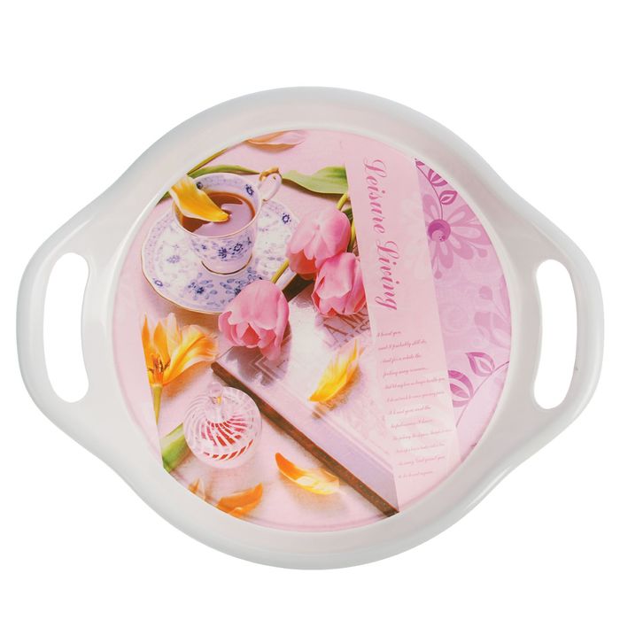 Поднос круглый 35х30х2 см "Адан", цвета МИКС