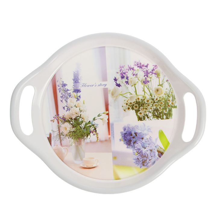 Поднос круглый 35х30х2 см "Адан", цвета МИКС