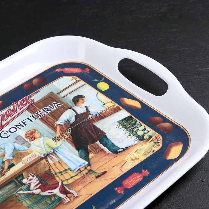 Поднос прямоугольный 32х24х2 см "Джил", цвета МИКС