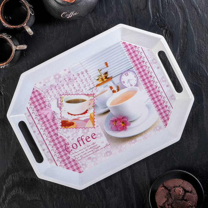 Поднос прямоугольный 33х24х2,5 см "Доминго", цвета МИКС