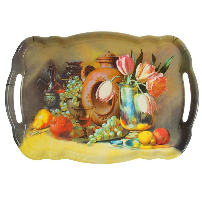 Поднос прямоугольный 35х25х3 см "Просперо", цвета МИКС