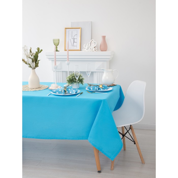 Набор столовый "Этель" Лесная голубика скатерть 150х250 см, салфетка 40х40 см 10 шт., рогожка