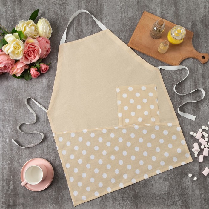 Фартук "Этель" Ваниль (вид 3), 100% хл, рогожка, 165 г/м2