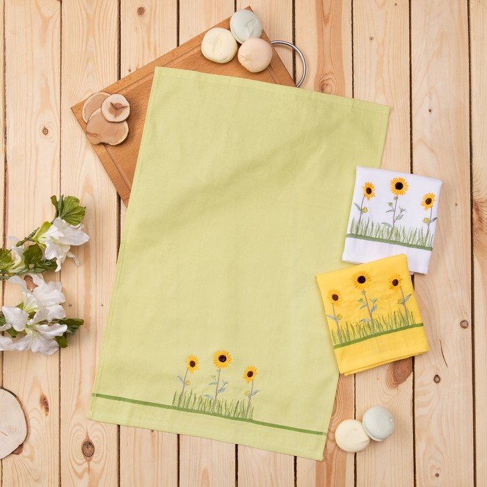 Подарочный набор полотенец Bonita Полевые цветы 40х60 3шт, гладь 120г/м, хл100%