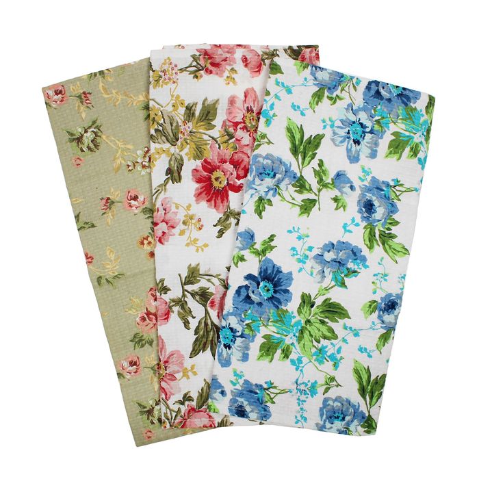 Подарочный набор вафельных полотенец Bonita Английская коллекция 44х60 3шт, 120г/м, хл100%