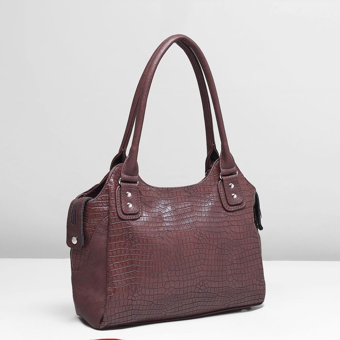 Сумка женская на молнии, 1 отдел, цвет коричневый