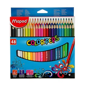 Карандаши трёхгранные, 48 цветов, Maped Color Peps, ударопрочный грифель