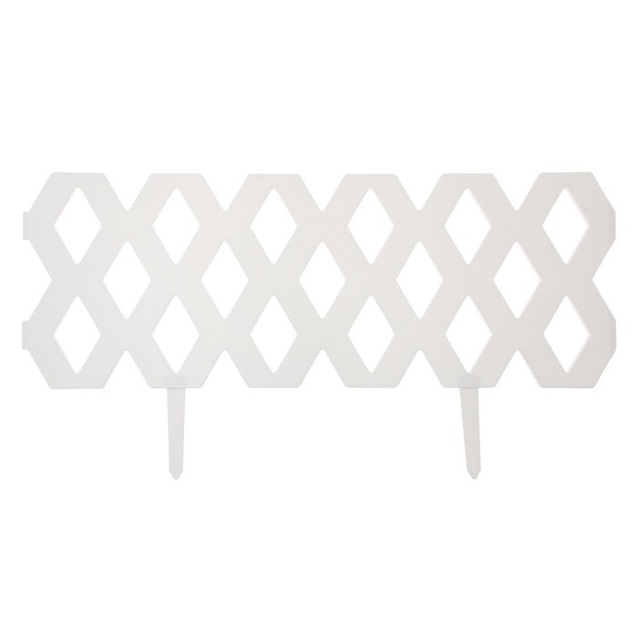 Ограждение декоративное, 31 х 240 см, 4 секции, пластик, белое, «Фантазия»