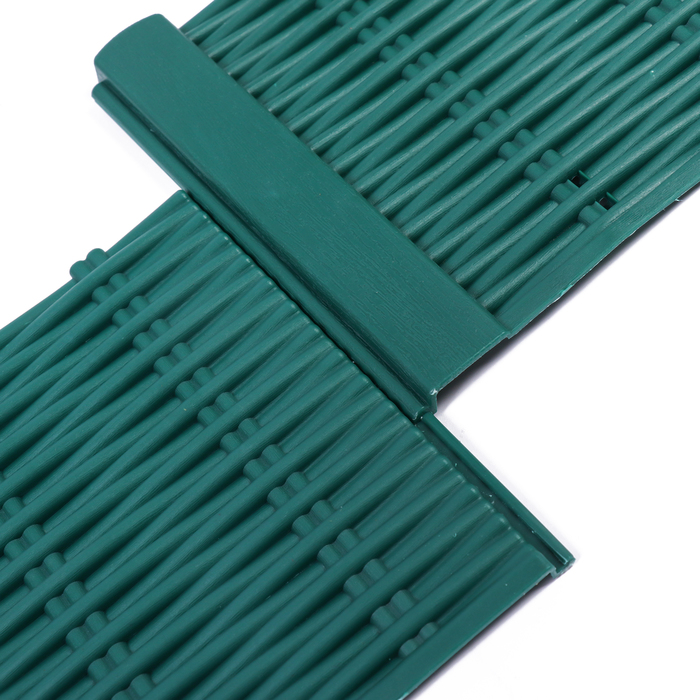 Ограждение декоративное, 29 х 240 см, 4 секции, пластик, зелёное, «Плетень»