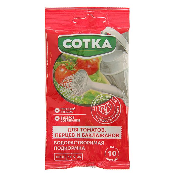 Удобрение Минеральное водорастворимое Сотка Томаты, Перцы и Баклажаны стик, 20 г