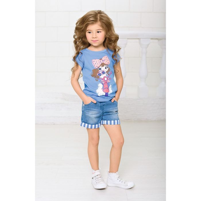 Шорты для девочек, рост 104 см, цвет голубой