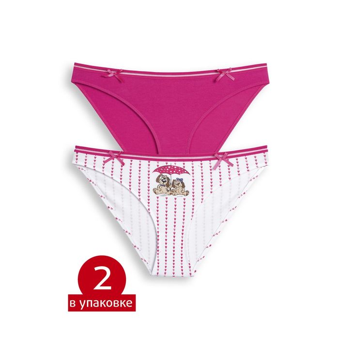 Трусы женские, размер 48 (L), цвет белый/розовый
