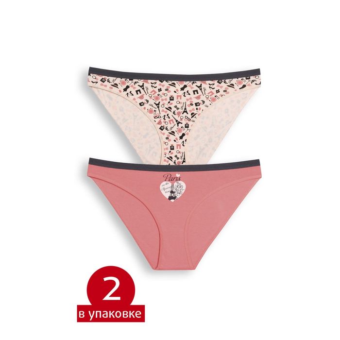 Трусы женские, размер 42 (XS), цвет кремовый/коралловый
