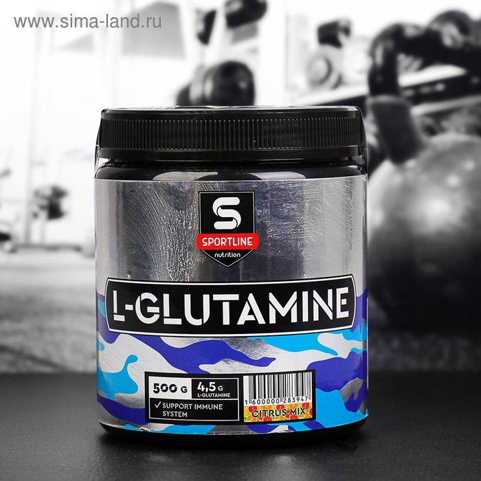 фото Глютамин sportline l-glutamine powder, цитрусовый микс, 500 г