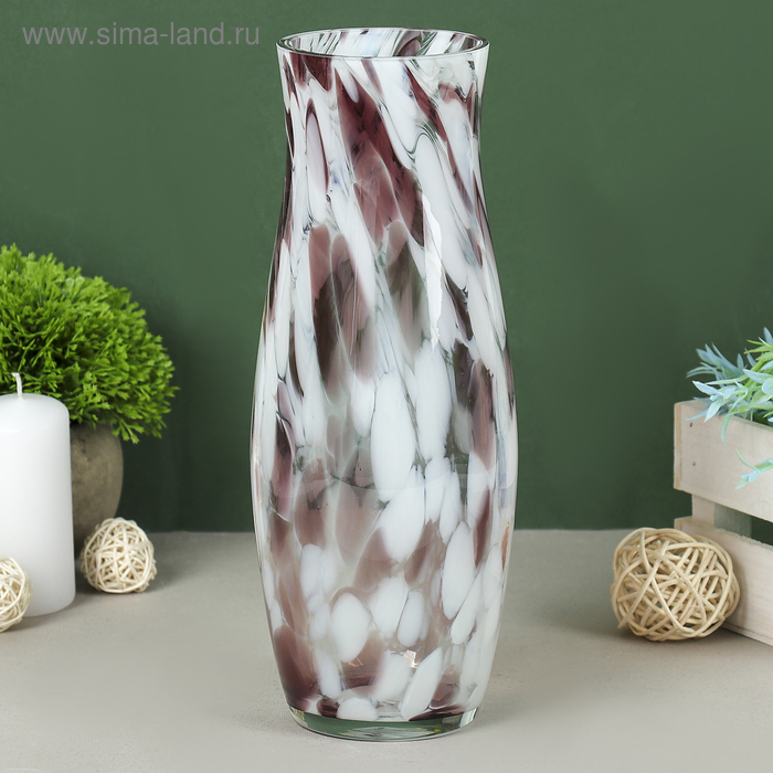Ваза Гранд 26 см, бело-марганцевая ваза коралл 28 см бело сине марганцевая