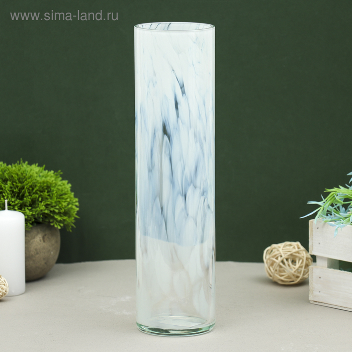 Ваза Цилиндр 8х30 см, белая ваза цилиндр 9