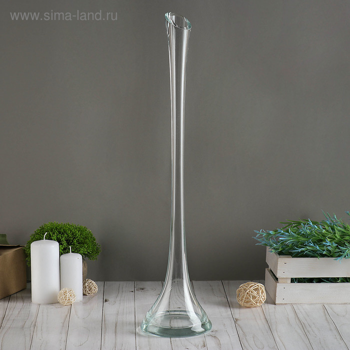 ваза С-81/3 h 510 мм. d внутр.=3х2,5см из прозрачного стекла (без декора) ваза волна h 280 мм из прозрачного стекла без декора