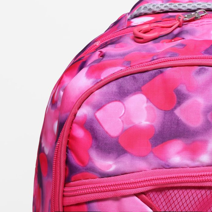 Рюкзак подр Сердца 30*16*45 отдел на молнии 3 нар кармана 2 бок сетки сирень