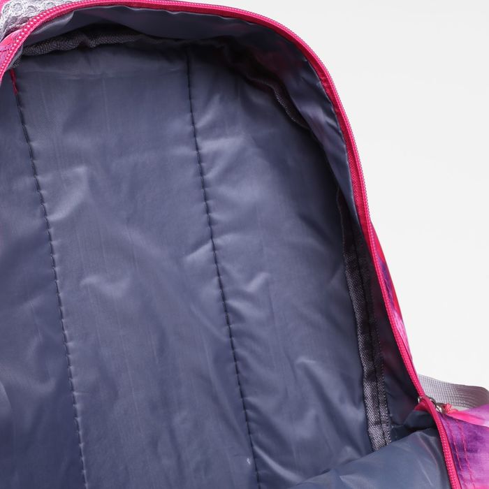 Рюкзак подр Сердца 30*16*45 отдел на молнии 3 нар кармана 2 бок сетки сирень