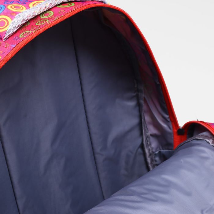 Рюкзак подр Круги 30*16*45 отдел на молнии 2 нар кармана 2 бок сетки малиновый