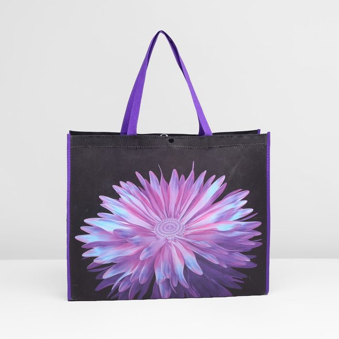 Сумка хозяйственная "Цветок", 1 отдел, цвет фиолетовый