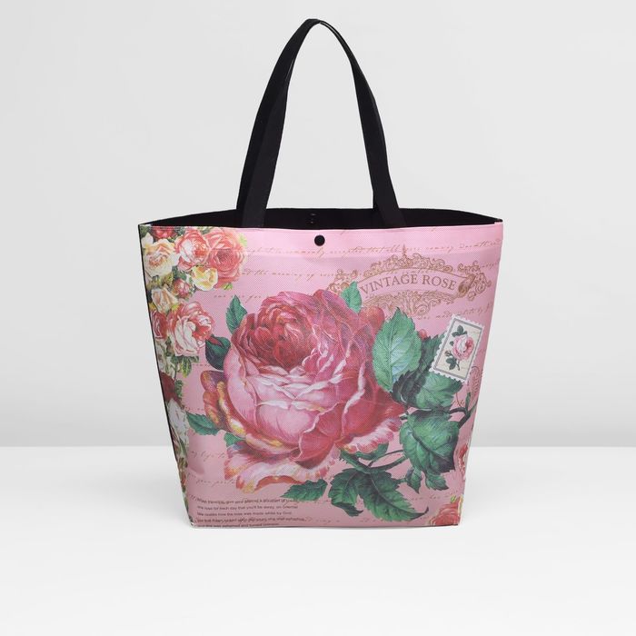 Сумка пляжная "Роза", 1 отдел на кнопке, цвет розовый