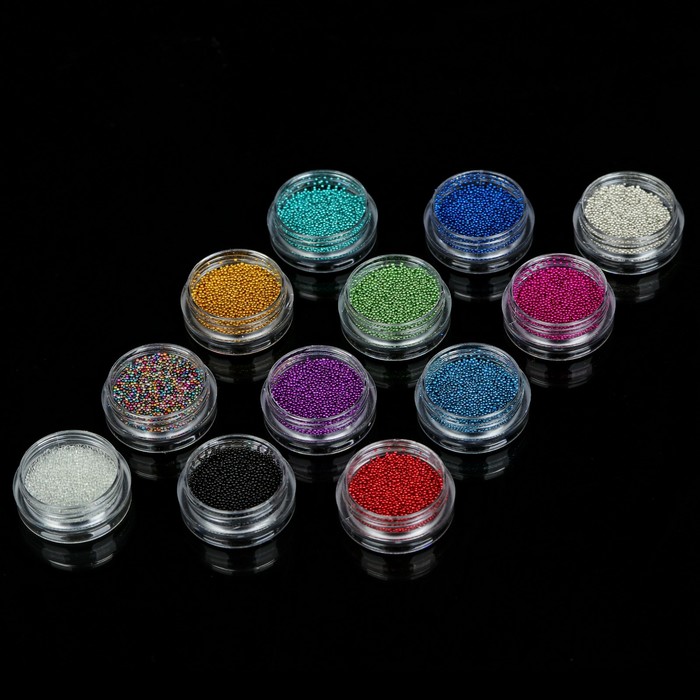 Бульонки "Радуга" для декора ногтей, разноцветный