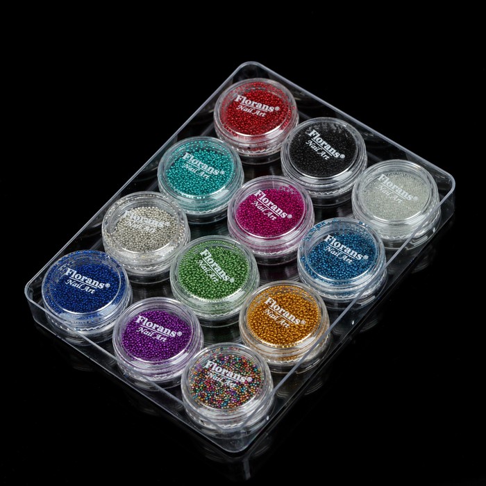 Бульонки "Радуга" для декора ногтей, разноцветный