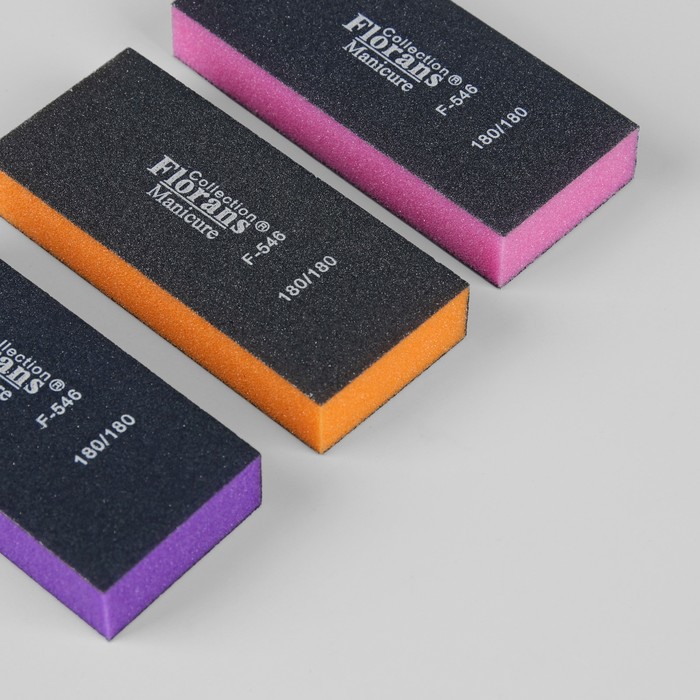 Баф для полировки ногтей двусторонний, абразивность 120/180, цвета МИКС