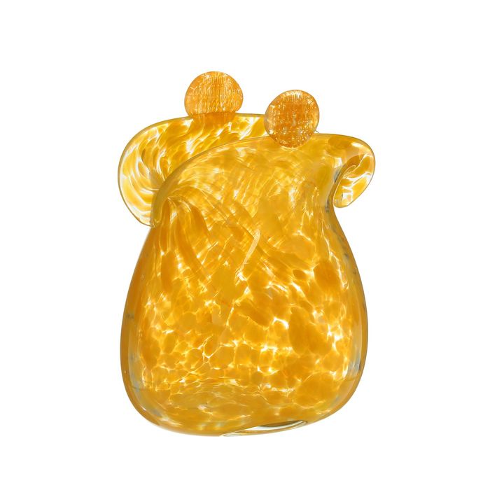 Ваза "Кошелёк" жёлтый, стеклокрошка