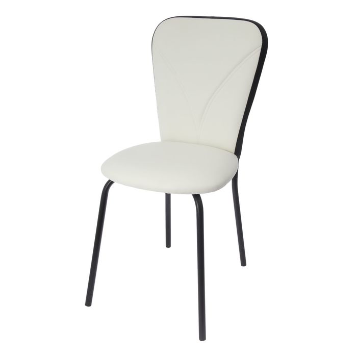 Стул "Роджер 1", цвет обивки белый эко, каркас черный