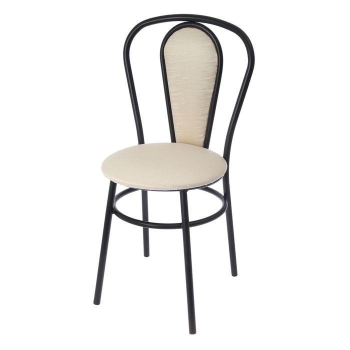 Стул "Виена с мягкой спинкой", цвет обивки снежный, каркас черный