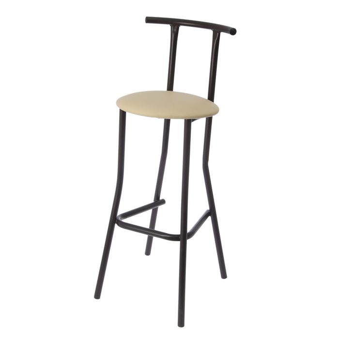 Стул "Барный", цвет обивки бежевый, каркас коричневый