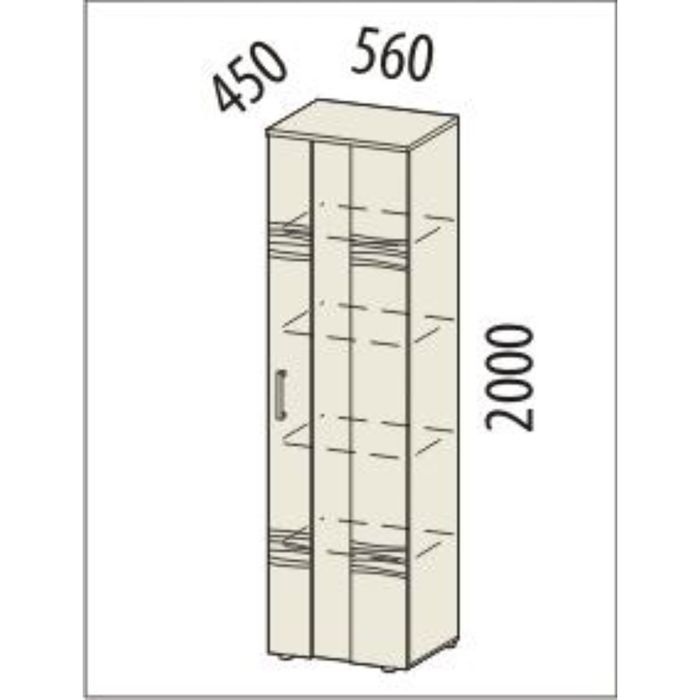 Шкаф-витрина большой универсальный Мокко 560х450х2000