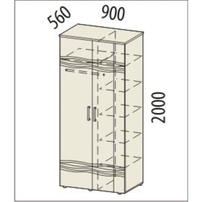 Шкаф для одежды многофункциональный Мокко 900х560х2000