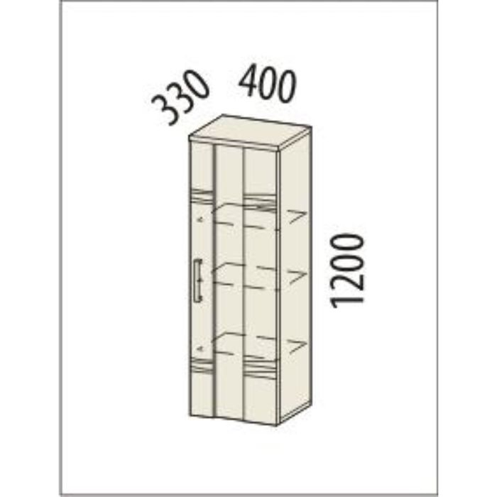 Шкаф-витрина малый универсальный Мокко 400х330х1200