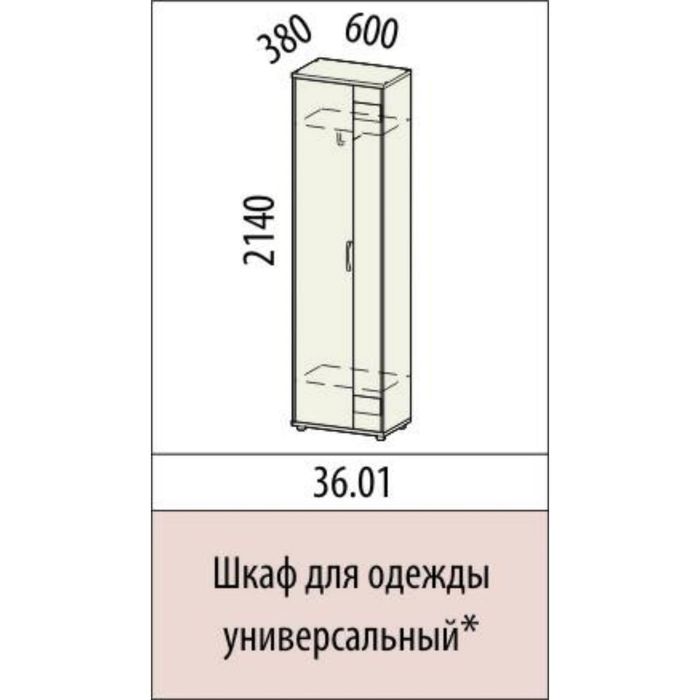Шкаф для одежды универсальный Триумф 600х380х2140