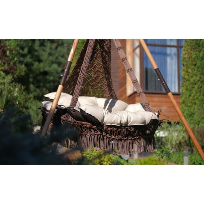 Подвесное кресло качели CARTAGENA (подушка в комплекте), бежево-коричневый