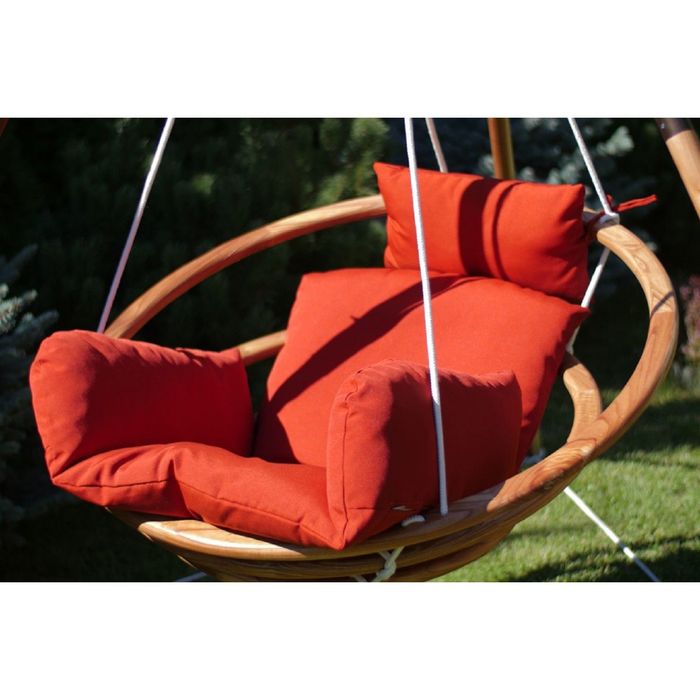 Подвесное деревянное кресло качели с подушками - комплект МАЙЯ SET
