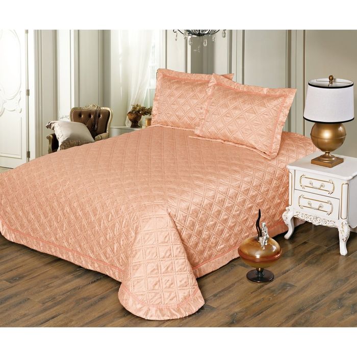 Комплект Moneta: покрывало 230 × 250 см, наволочки 50 × 70- 2 шт, абрикосовый