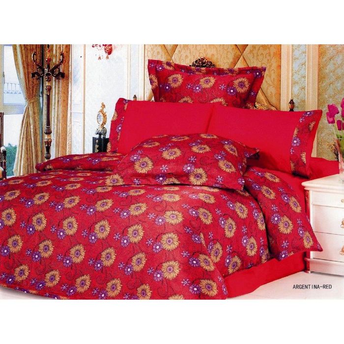 Постельное бельё ARGENTINA 2 сп., 240х260, 200x220, 70x70-2 шт., 50x70-2 шт., сатин 90 г/м², цвет красный