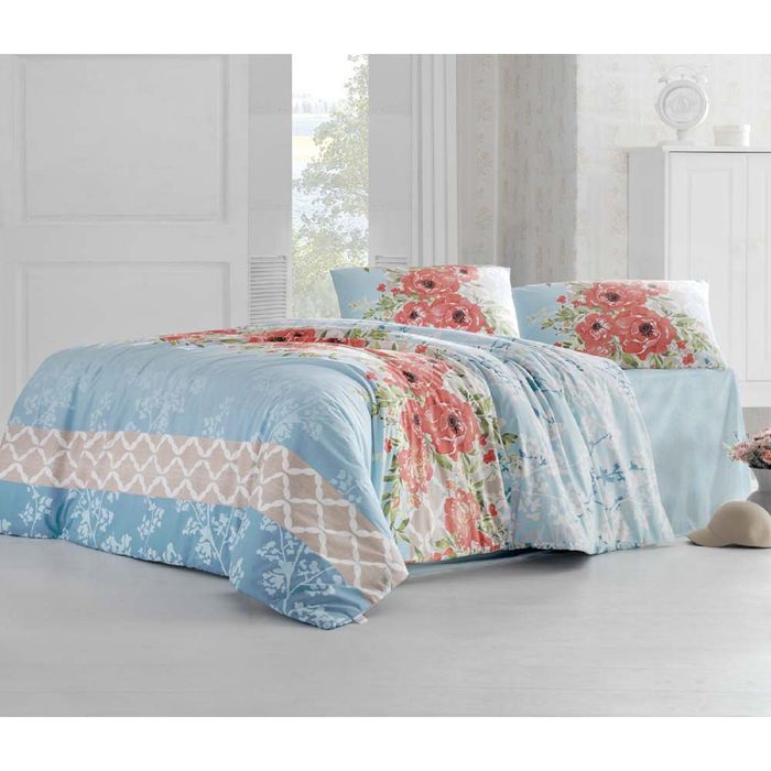 Постельное бельё ASEL 2 сп., 160x240, 160x220, 50х70-2шт., бязь 115 г/м², цвет голубой