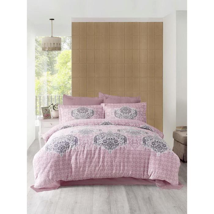 КПБ SAYKA 2 сп., 240х260, 200x220, 50х70-4 шт., сатин 125 г/м2, цвет грязно-розовый