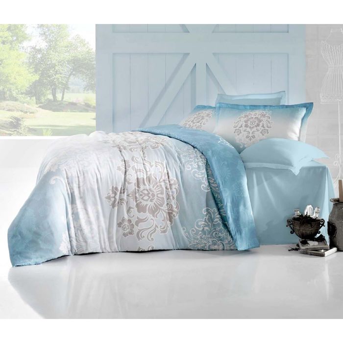 Постельное бельё ILMA 2 сп., 240х260, 200x220, 50х70-4 шт., сатин 125 г/м², цвет голубой