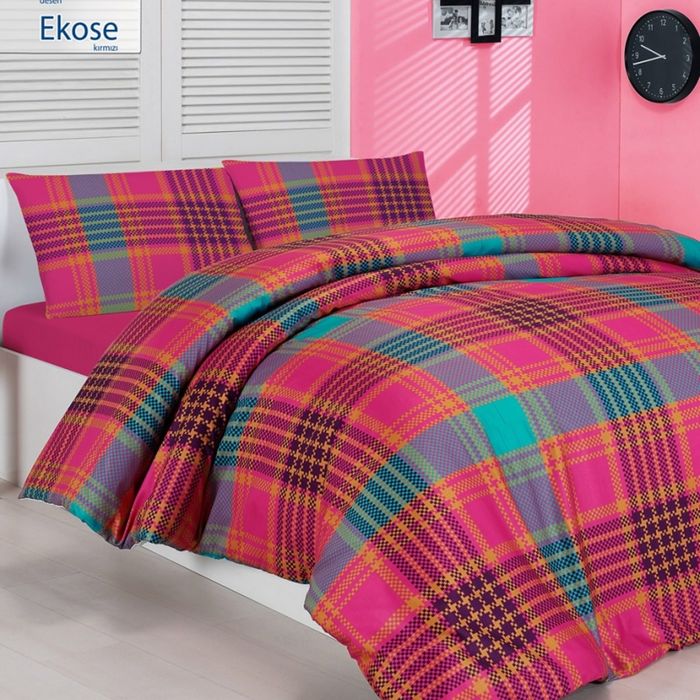 Постельное бельё EKOSE 1,5 сп., 160x240, 160x220, 70х70-2шт., бязь 115 г/м², цвет красный