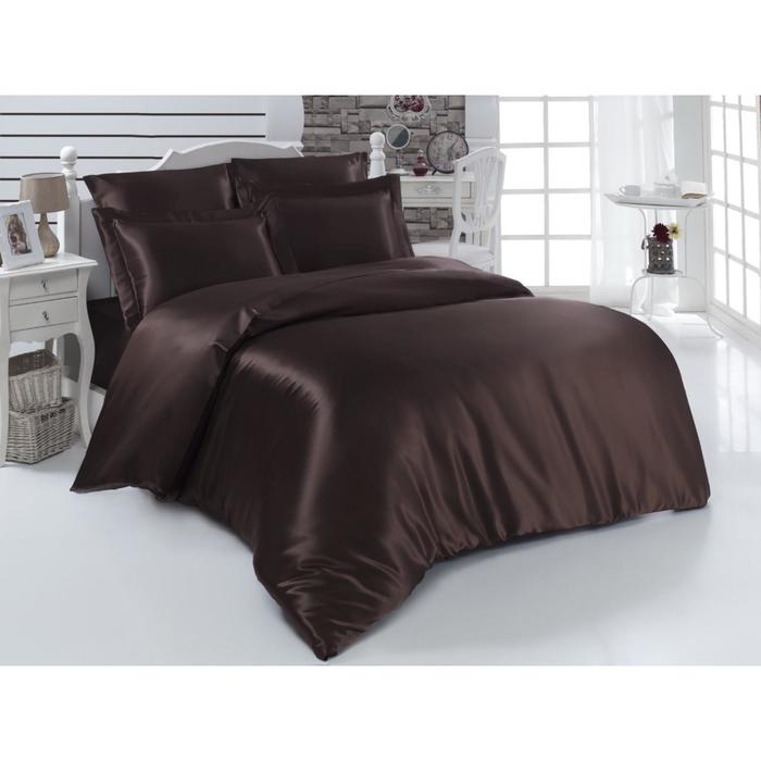 Постельное бельё ARIN 2сп., пр. на рез. 160х200, 200x220, 50x70-2 шт.,70x70-2 шт., шелк 120 г/м², цвет коричневый