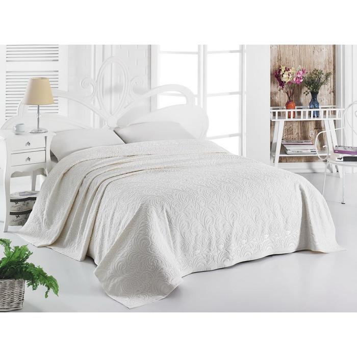 Простыня KARNA ESRA 1.5 сп., размер 160x220 см, махра 400 г/м2, цвет кремовый