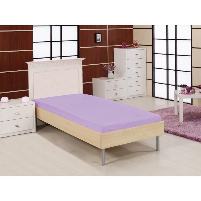Простынь ACACIA на резинке, размер 100x200+30 см, трикотаж 135 г/м2, цвет сиреневый