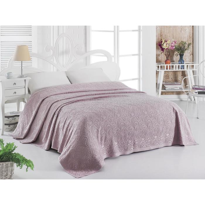 Простыня махровая Esra, размер 200x220 см, цвет грязно-розовый