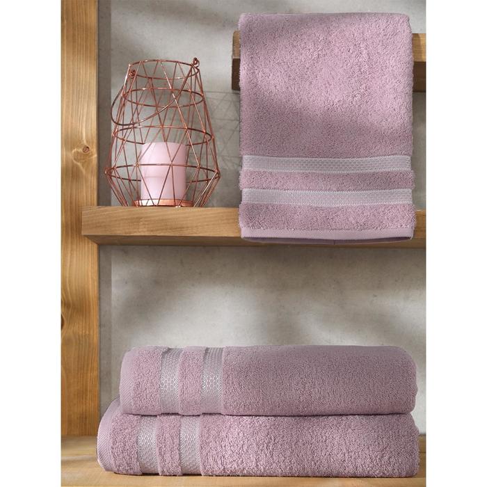 Полотенце KARNA PETEK, размер 100x150 см, махра 380 г/м2 цвет грязно-розовый